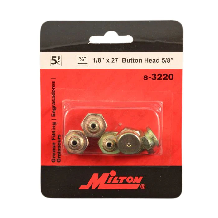 Milton  S-3220 1/8" - 27 Pipe Thread Button Head Grease Fitting