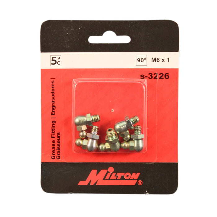 Milton S-3226 Metric M6 x 1 90 Degree Grease Fitting (Pack of 10)