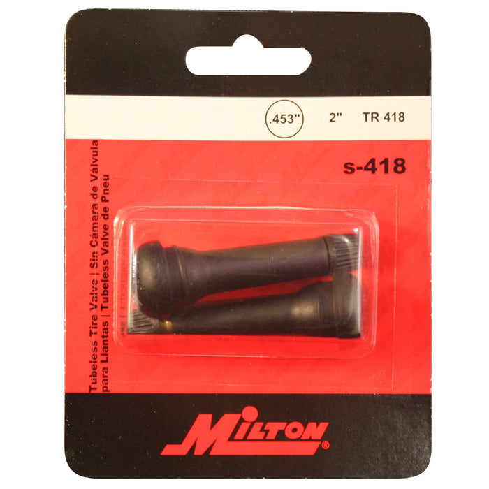 Milton  s-418 2" Tubeless Tire Valve (Pack of 10)