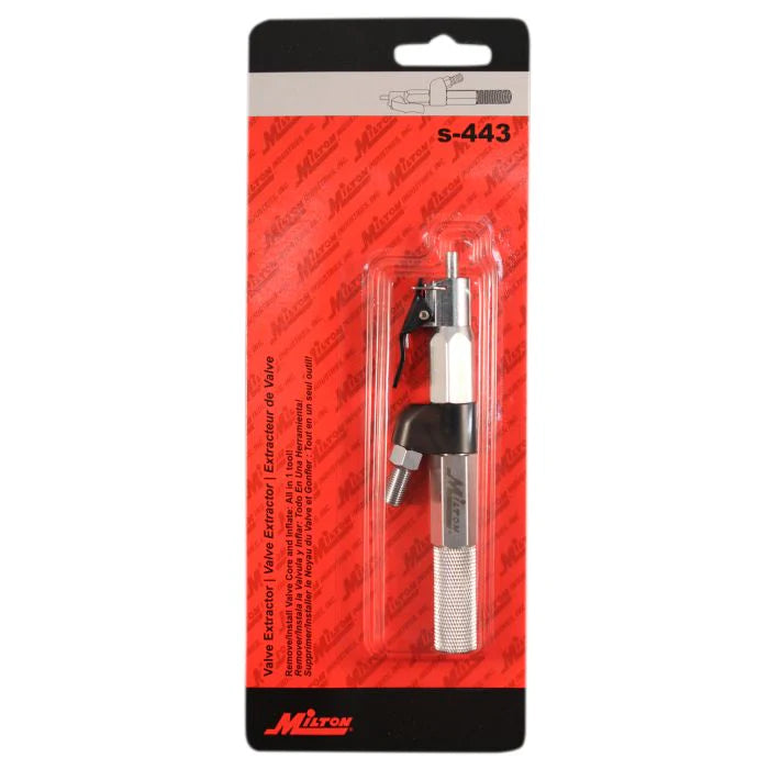 Milton s-443 3-in-1 Tire Valve Extractor and Inflator Tool (Remove, Inflate, Install)