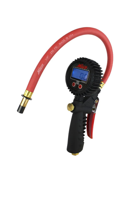 Milton S-574D Pro Digital Tire Inflator/Pressure Pistol Grip Gauge, Straight Foot Chuck, 15" Hose