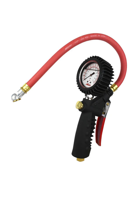 Milton S-575A Pro Analog Tire Inflator/Pressure Pistol Grip Gauge, Ball Foot Chuck, 15" Hose, 160PSI