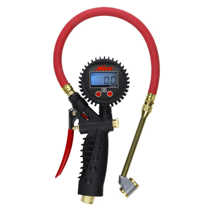 Milton S-578D Pro Digital Tire Inflator/Pressure Pistol Grip Gauge, Large Bore Dual Head Chuck, 15" Hose