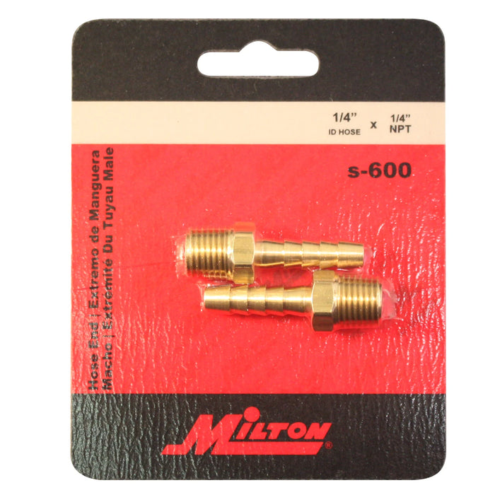 Milton  s-600 1/4" MNPT 1/4" ID Hose End Fitting (Pack of 10)