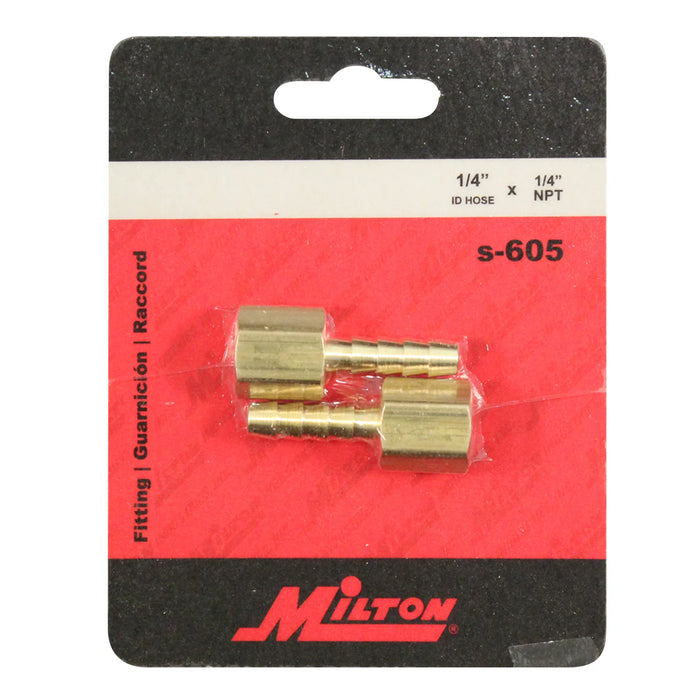 Milton s-605 1/4" FNPT 1/4" ID Hose End Fitting (Pack of 10)