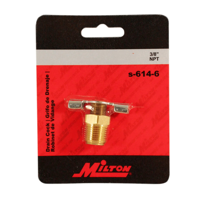 Milton s-614-6 3/8" Compressor Tank Drain Cock (Pack of 10)