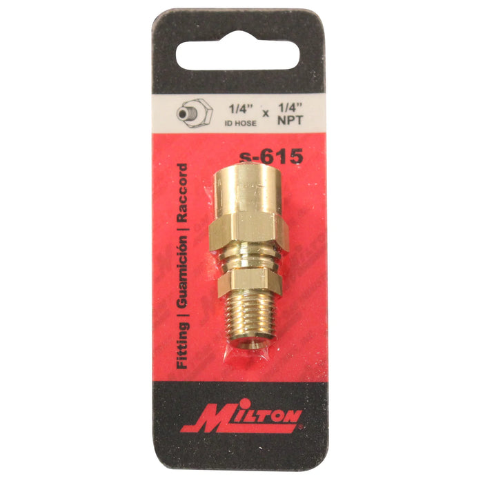 Milton s-615 1/4" MNPT Reusable Hose End Fitting (Pack of 10)