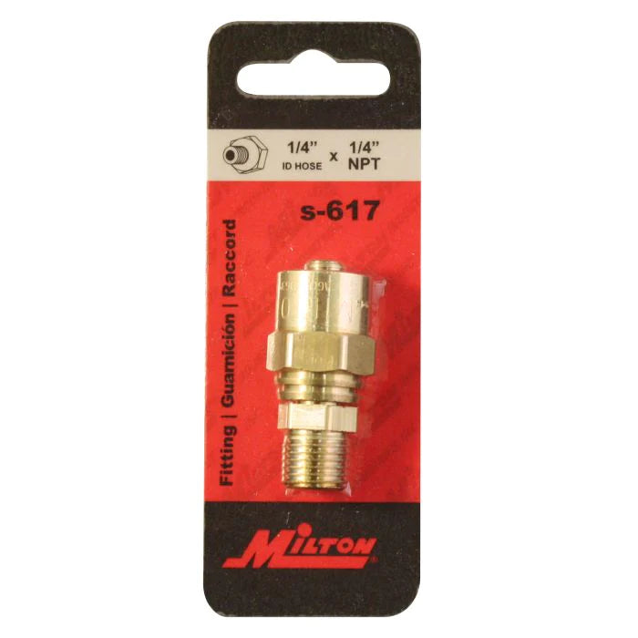 Milton 617 1/4" MNPT 5/8" OD Reusable Hose End Fitting