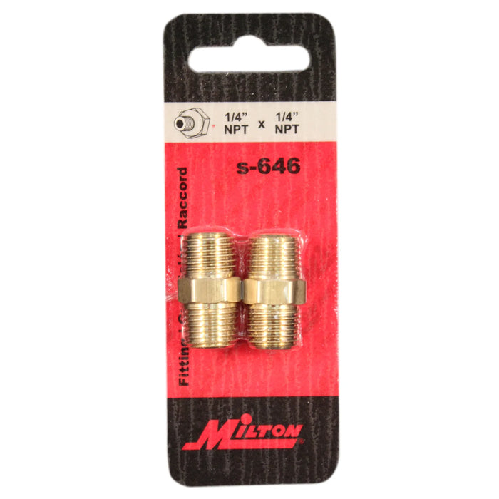 Milton s-646 1/4" MNPT Hex Nipple (Pack of 10)