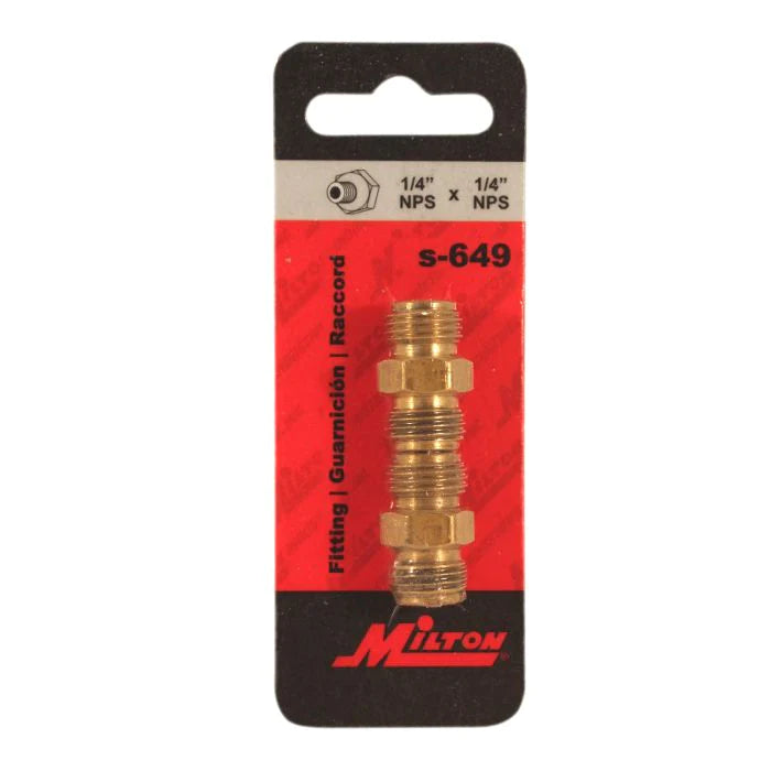 Milton s-649 1/4" NPS Hex Nipple Hose Fitting