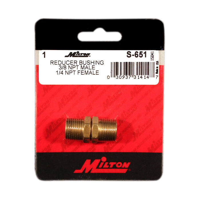 Milton s-651 3/8" MNPT x 1/4" FNPT Reducer Bushing Hose Fitting (Pack of 5)