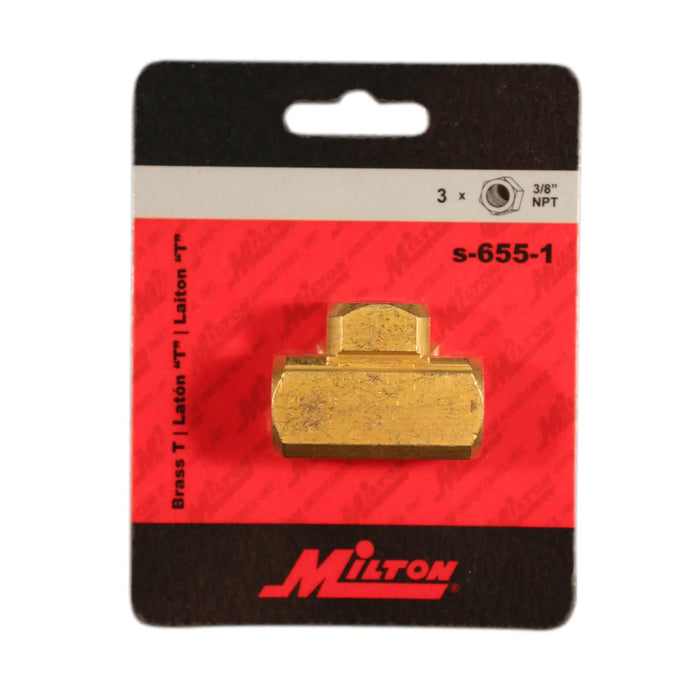 Milton s-655-1 3/8" FNPT Brass Tee Hose Fitting (Pack of 5)