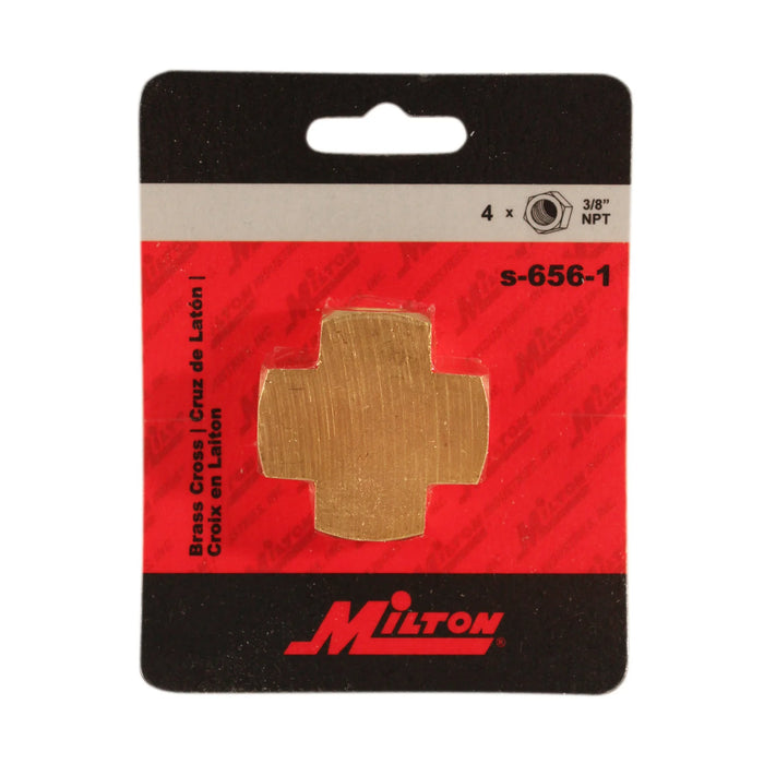 Milton s-656-1 3/8" FNPT Brass Cross Hose Fitting (Pack of 5)