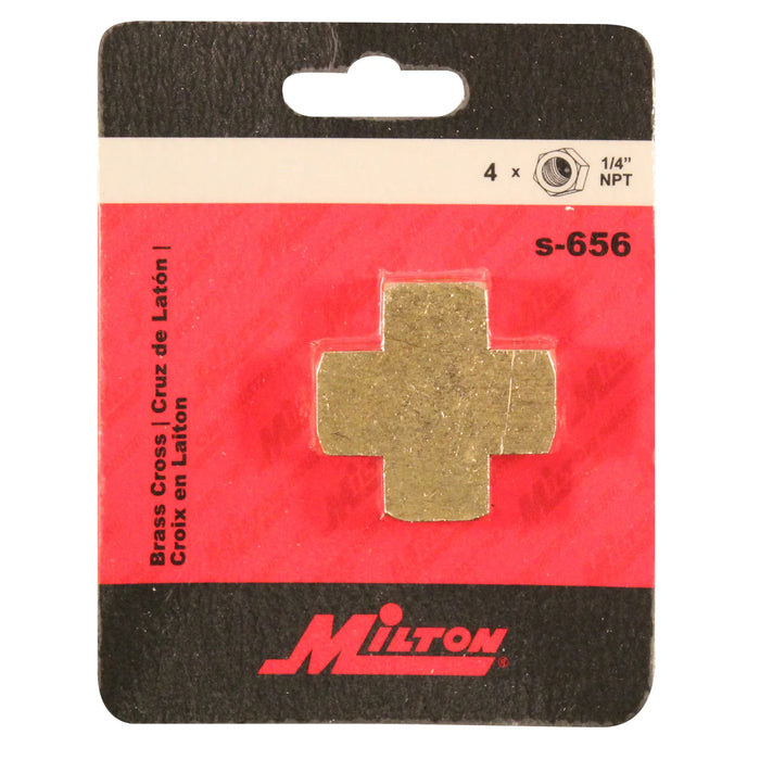 Milton s-656 1/4" FNPT Brass Cross Hose Fitting (Pack of 5)