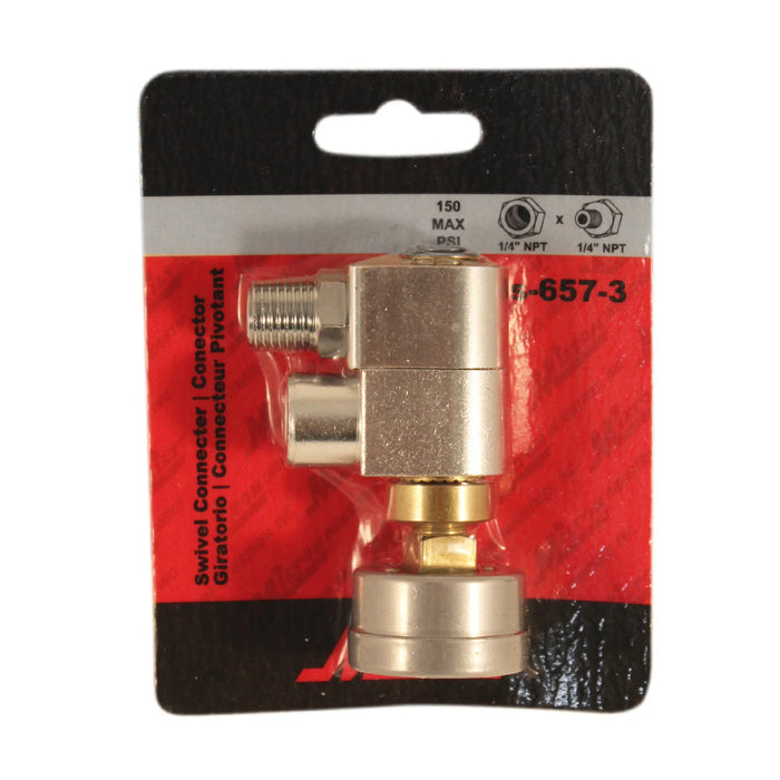 Milton s-657-3 1/4" NPT Swivel Hose Fitting with Flow Control and Gauge