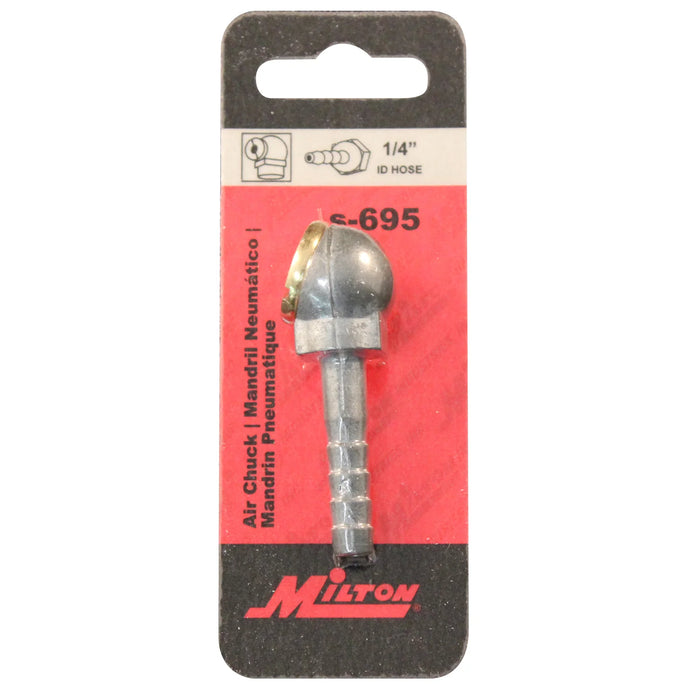 Milton s-695 1/4" ID Hose Barb Air Chuck (Pack of 10)