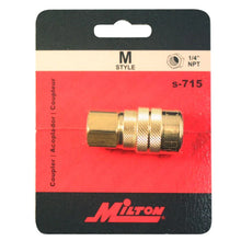 Load image into Gallery viewer, Milton s-715 Industrial Air Coupler 1/4&quot; NPT Female M-STYLE® KWIK-CHANGE® (Pack of 10)