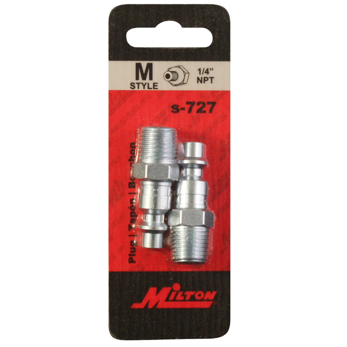 Milton 727BK Milton Air Plug Fitting, M-STYLE®, 1/4" MNPT (Pack of 10)