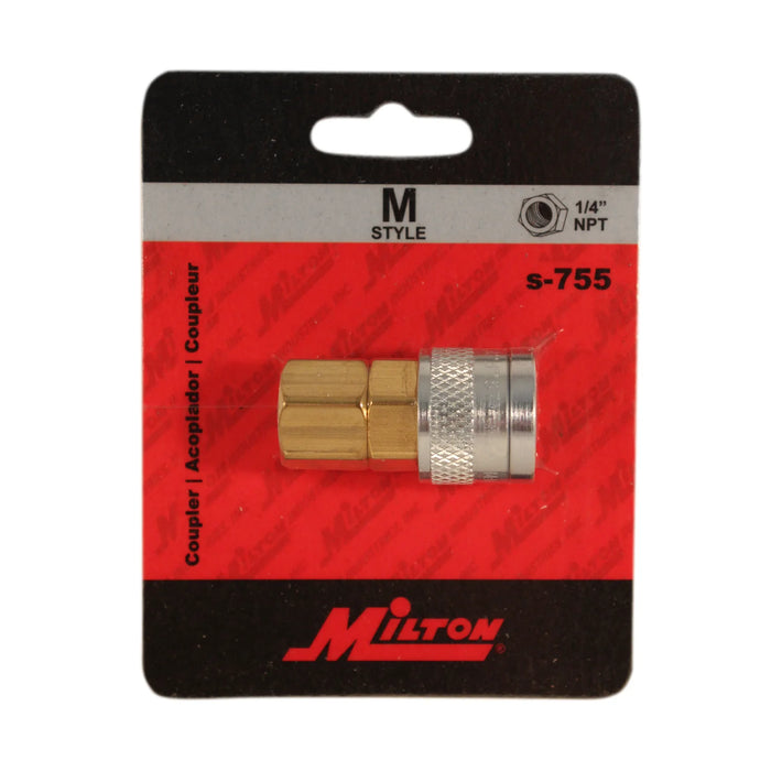 Milton 755BK 1/4" NPT M-STYLE® Push Type Coupler