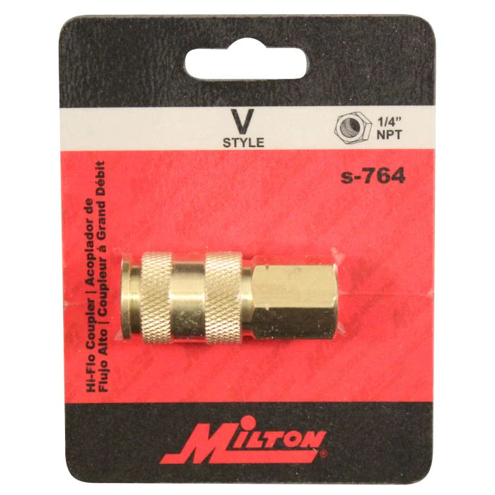 Milton 766 HIGHFLOWPRO® V-Style/Euro Interchange Air Coupler Fitting (High Volume Low Pressure Application)