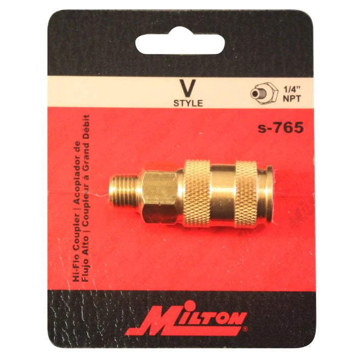 Milton 765 HIGHFLOWPRO® V-Style/Euro Interchange Air Coupler Fitting (High Volume Low Pressure Application)