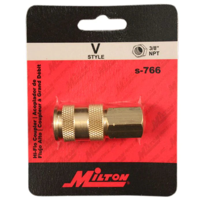 Milton 767 HIGHFLOWPRO® V-Style/Euro Interchange Air Coupler Fitting (High Volume Low Pressure Application)