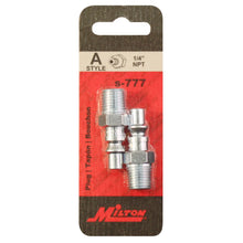 Load image into Gallery viewer, Milton 778BK 1/4&quot; NPT A-Style Plug