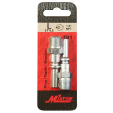 Load image into Gallery viewer, Milton 791BK 1/4&quot; MNPT L-Style Plug