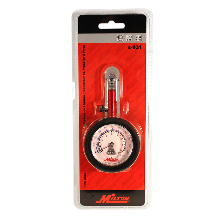 Milton s-931 Dial Tire Gauge 0-15 PSI (Pack of 5)