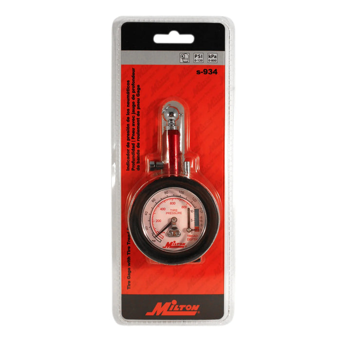 Milton s-934 Single Head Dial Gauge with Tread Depth Gauge (Pack of 5)