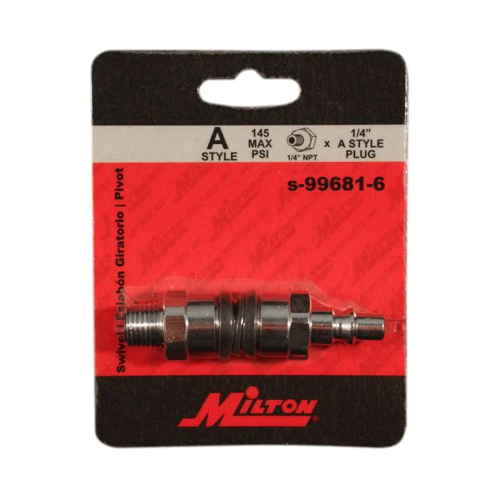 Milton S-99681-6 1/4" MNPT A-Style Swivel Hose Fitting (Pack of 5)