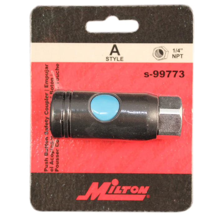 Milton S-99773 1/4" FNPT A-Style Safety Coupler