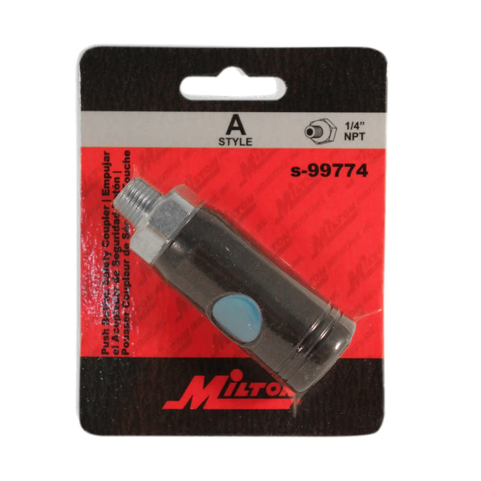 Milton S-99774 1/4" MNPT A-Style Safety Coupler