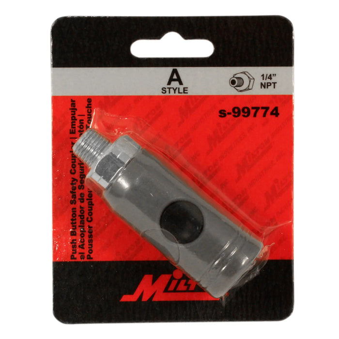 Milton S-99774 1/4" MNPT A-Style Safety Coupler