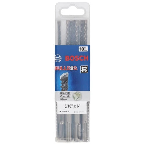 Bosch BULLDOG SDS-PLUS® SHANK BIT 2 CT 3/16" X 4" X 6" 10PK HC2011B10