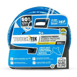 BluBird Tough-Tek Rubber Pressure Washing Hose 1/2" X 50'-BLUE TTPW1250-NM