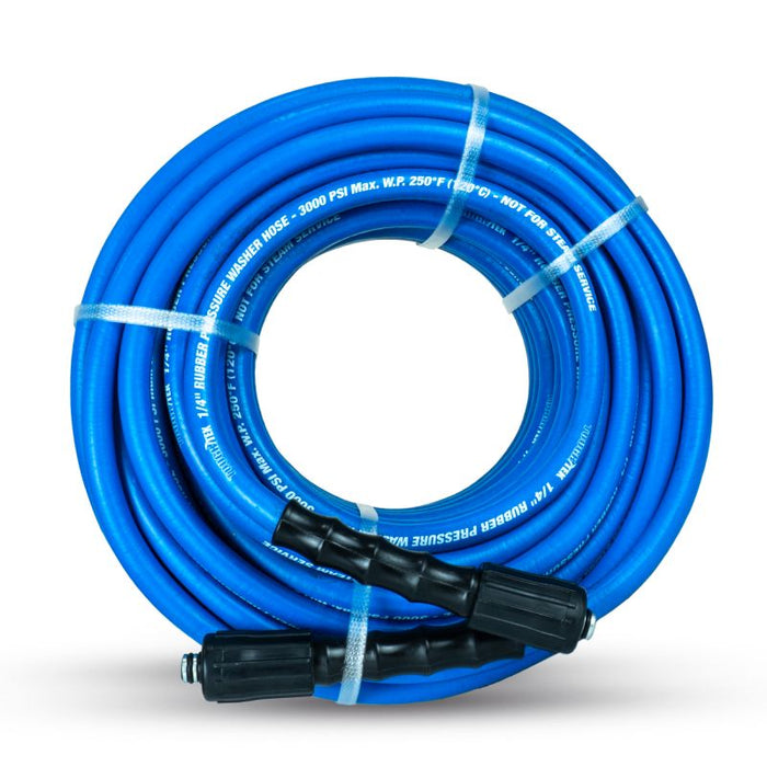 BluBird Tough-Tek Rubber Pressure Washing Hose 1/4" X 100' with M22 Coupler-BLUE TTPW14100-NM