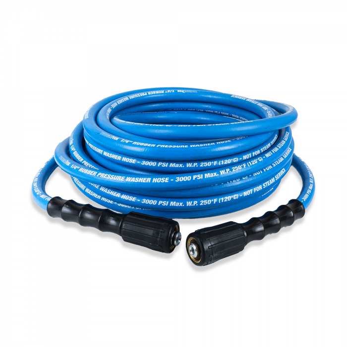 BluBird Tough-Tek Rubber Pressure Washing Hose 1/4" X 25' with M22-BLUE TTPW1425-NM