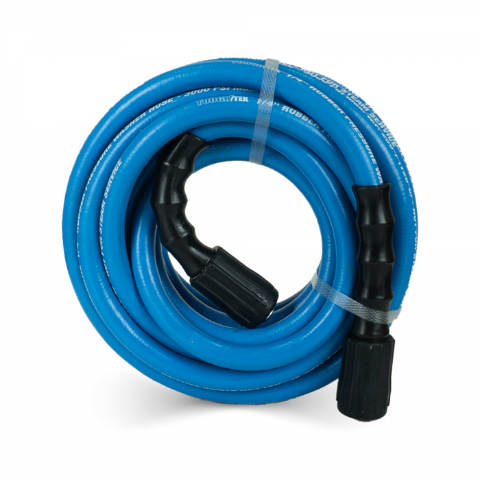 BluBird Tough-Tek Rubber Pressure Washing Hose 1/4" X 25' with M22-BLUE TTPW1425-NM