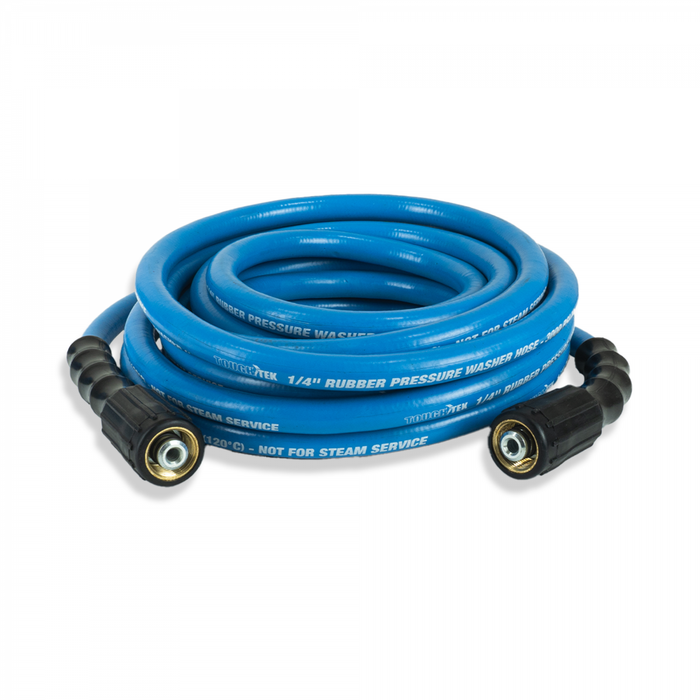 BluBird Tough-Tek Rubber Pressure Washing Hose 1/4" X 25' with M22-BLUE TTPW1425-NM