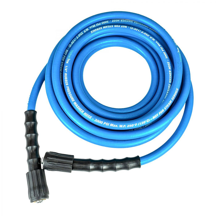 BluBird Tough-Tek Rubber Pressure Washing Hose 1/4" X 25' with M22-BLUE TTPW1425-NM