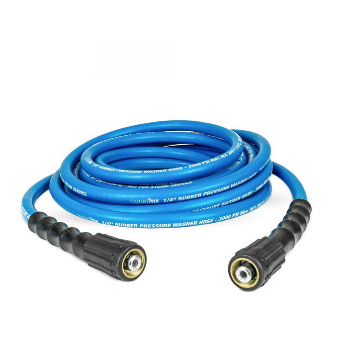 BluBird Tough-Tek Rubber Pressure Washing Hose 1/4" X 25' with M22-BLUE TTPW1425-NM