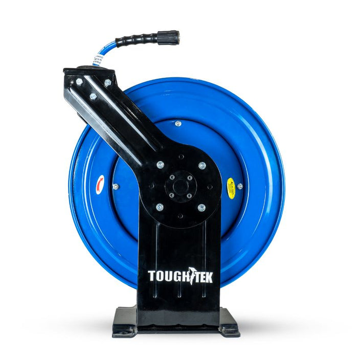 BluBird Tough-Tek Rubber Pressure Washing Hose Reel 1/4" X 100(Single Arm - Heavy Duty) with 6' Lead-in-Hose TTPWR14100-NM