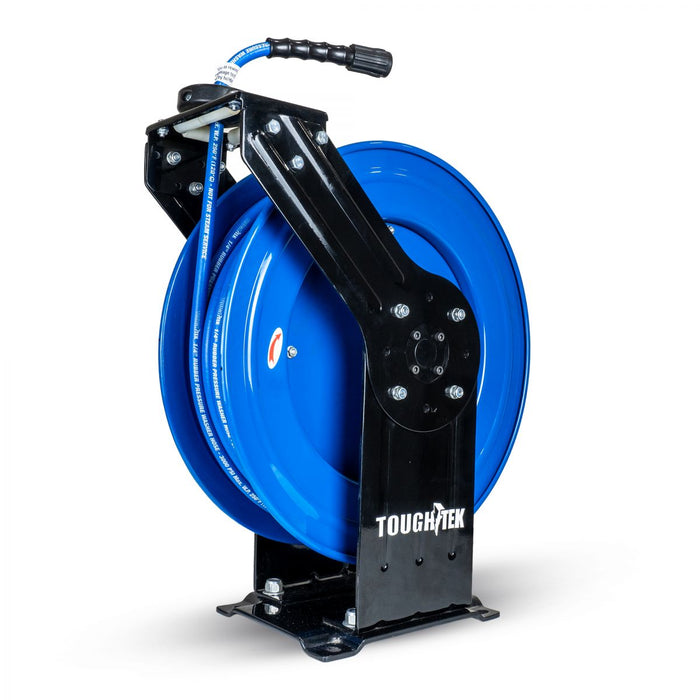 BluBird Tough-Tek Rubber Pressure Washing Hose Reel 1/4" X 100(Single Arm - Heavy Duty) with 6' Lead-in-Hose TTPWR14100-NM