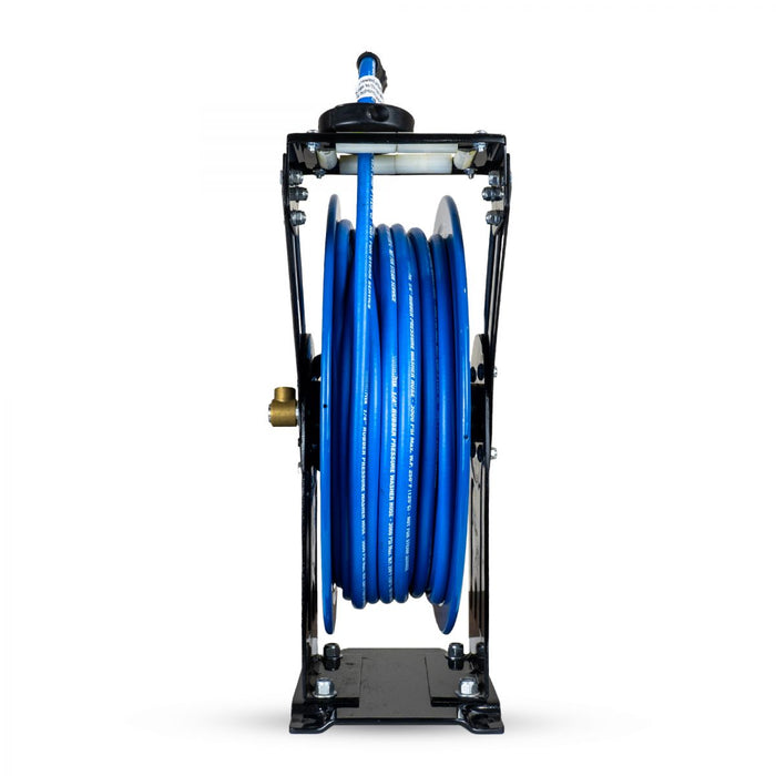 BluBird Tough-Tek Rubber Pressure Washing Hose Reel 1/4" X 100(Single Arm - Heavy Duty) with 6' Lead-in-Hose TTPWR14100-NM