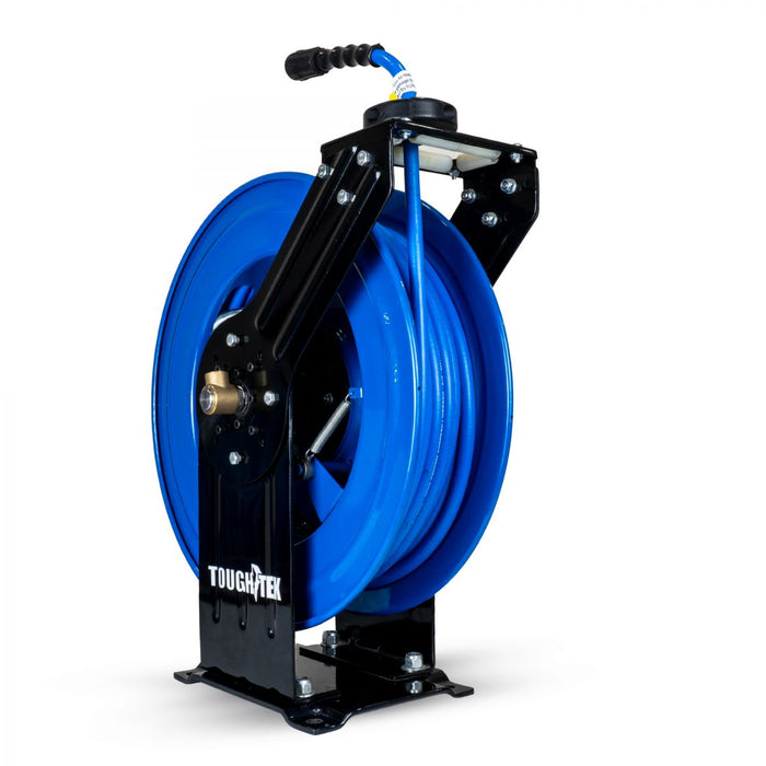 BluBird Tough-Tek Rubber Pressure Washing Hose Reel 1/4" X 100(Single Arm - Heavy Duty) with 6' Lead-in-Hose TTPWR14100-NM