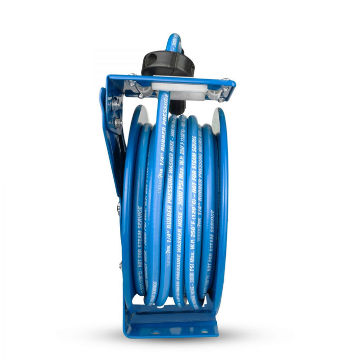 BluBird Tough-Tek Rubber Pressure Washing Hose Reel 1/4" X 50(Single Arm - Heavy Duty) with 6' Lead-in-Hose TTPWR1450-NM