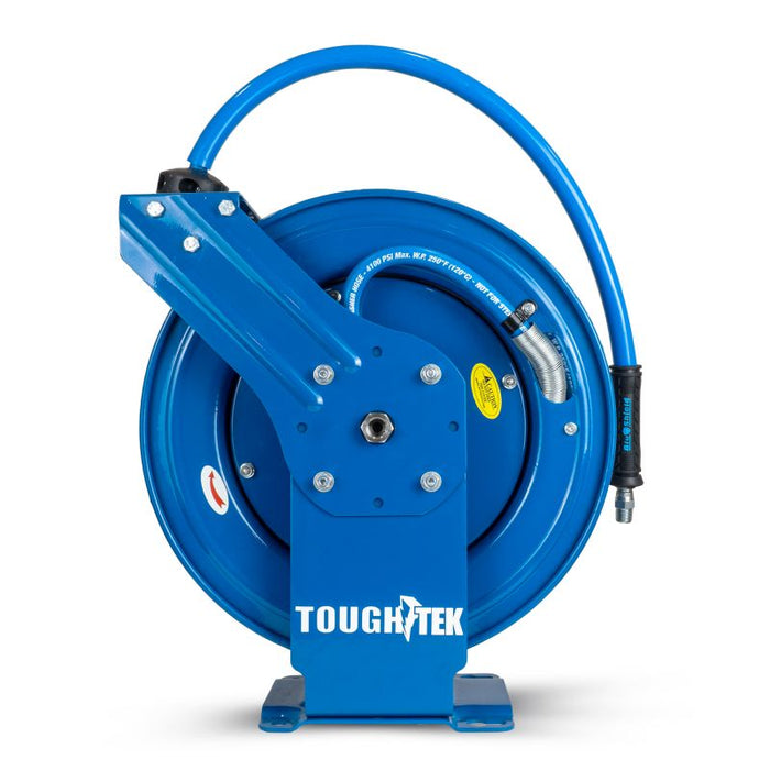 BluBird Blu Shield Tough Tek Rubber Pressure Washing Hose Reel 3/8" X 50'(Dual Arm)with 6' Lead-in-Hose TTPWR3850-NM