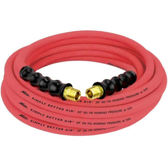 Milton ULR383538 3/8" Ultra Lightweight Rubber Hose, 35' Air Hose w/ 3/8" NPT Male Inlet Thread Ends