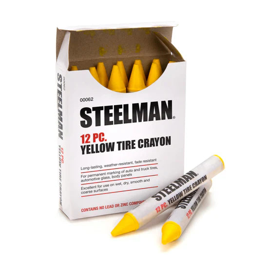 MT-RSR Steelman Yellow Tire Marking Crayons (Box of 12) STL-073Y
